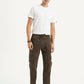 Men's Dark Brown Tapered Fit Cargo Trousers - Styleshot View