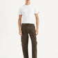 Men's Dark Brown Tapered Fit Cargo Trousers - front View