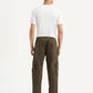 Men's Dark Brown Tapered Fit Cargo Trousers - Back View