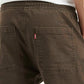 Men's Dark Brown Tapered Fit Cargo Trousers - Detail View
