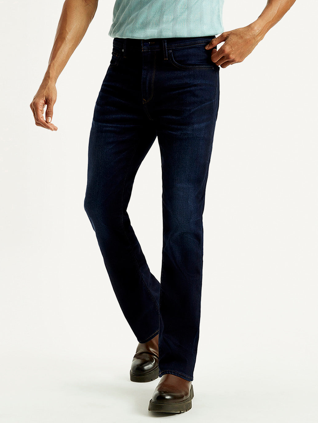 Men's Redloop 527 Med Indigo Bootcut Fit Mid Rise Jeans - Front View