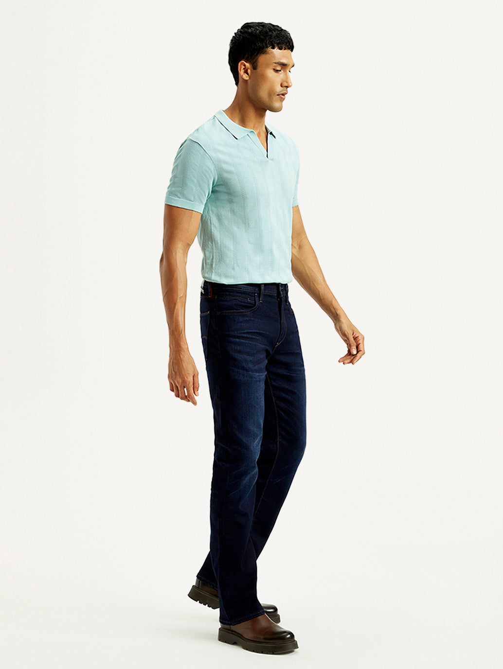 Men's Redloop 527 Med Indigo Bootcut Fit Mid Rise Jeans - Side View