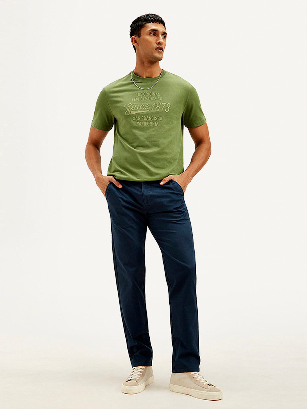 Men's Navy Authentic Straight Fit Chino Pants