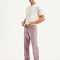 Men's Mauve Loose Straight Fit Chino Trousers - 30d167ce-47c8-4552-b268-dc039b5a377c View