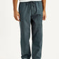 Men's Blue Loose Fit Mid Rise Joggers - Front View