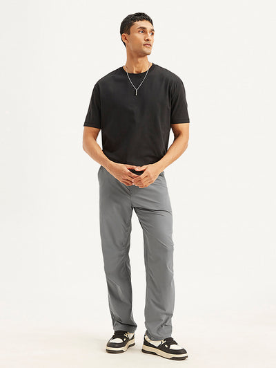 Men's Grey Loose Fit Chino Cargos