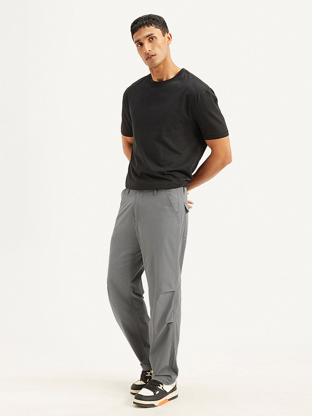 Men's Grey Loose Fit Chino Cargos - d5541808-8706-40cb-aaf4-c30f2d92ae2e View