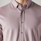 Men's Solid Slim Fit Interlock Shirt - Detail View