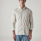 Men's Striped Slim Fit Waffle Shirt - Front View
