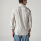 Men's Striped Slim Fit Waffle Shirt - Back View