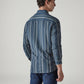 Men's Striped Slim Fit Waffle Shirt - Back View