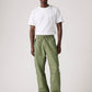 Men's Green Baggy Fit Mid Rise Cargo Trousers - Front View