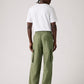 Men's Green Baggy Fit Mid Rise Cargo Trousers - Back View