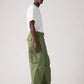 Men's Green Baggy Fit Mid Rise Cargo Trousers - Side View