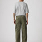 Men's Green Baggy Fit Mid Rise Cargo Trousers - Back View