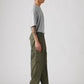 Men's Green Baggy Fit Mid Rise Cargo Trousers - Side View