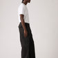 Men's Black Baggy Fit Mid Rise Cargo Trousers - Side View