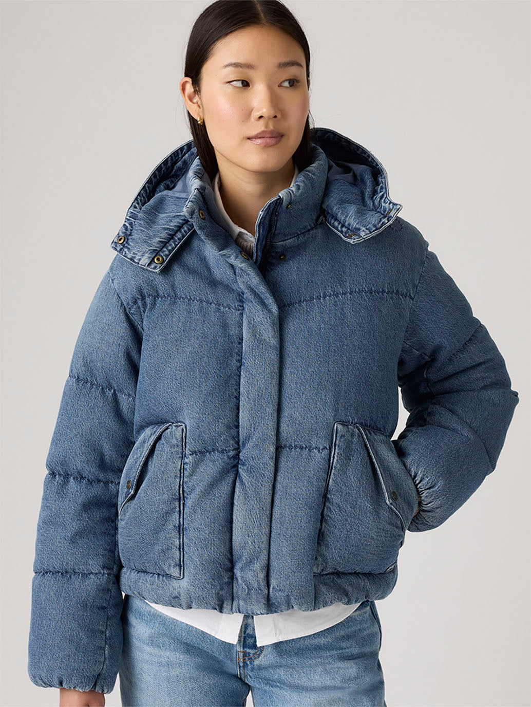 Women's Western Bubble Short Puffer Jacket - Styleshot View