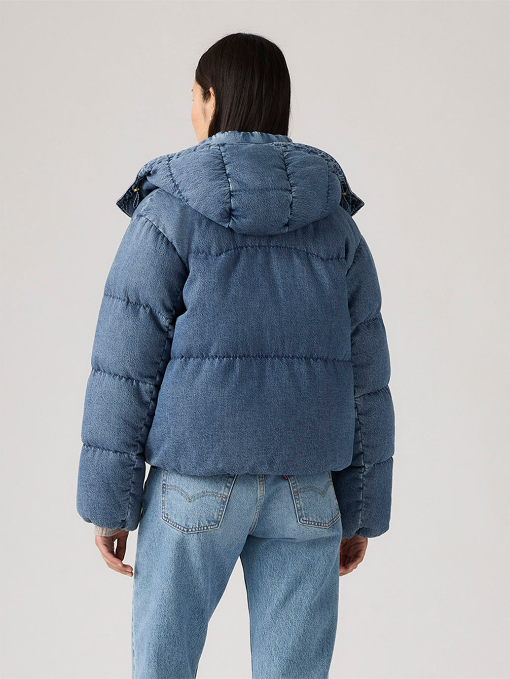 Women's Western Bubble Short Puffer Jacket - Back View
