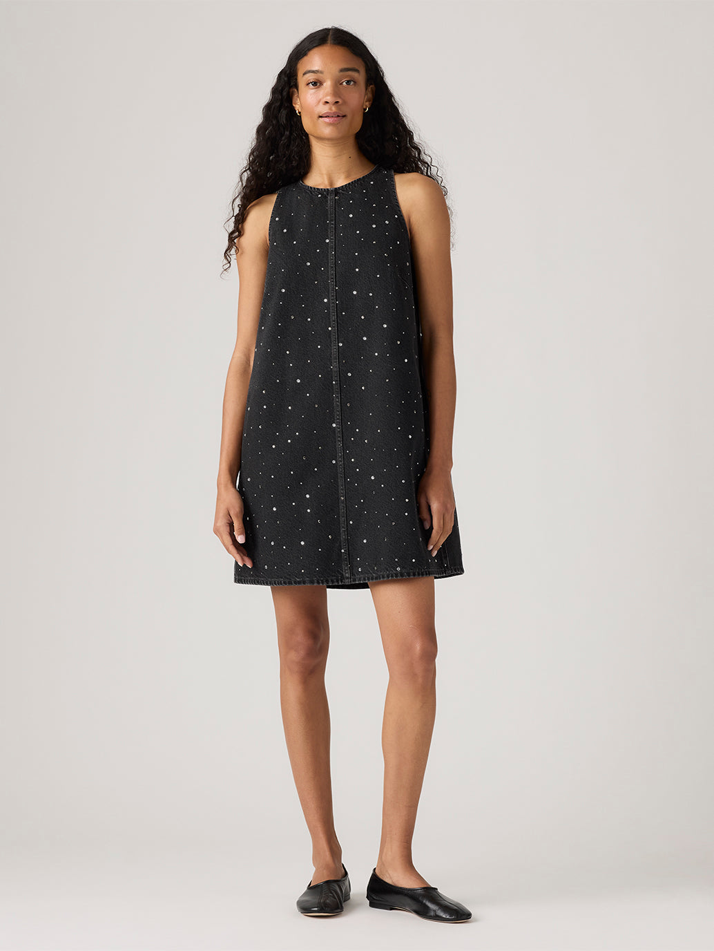 Women's '90s Shift Denim Dress - Front View