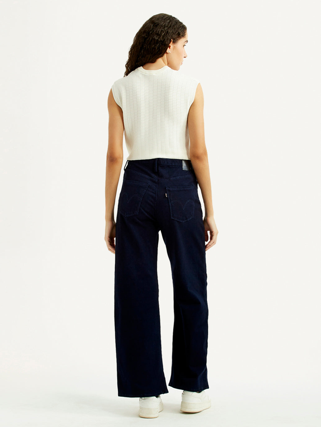 Women's Redloop Ribcage Wide Leg Fit High Rise Jeans - Back View