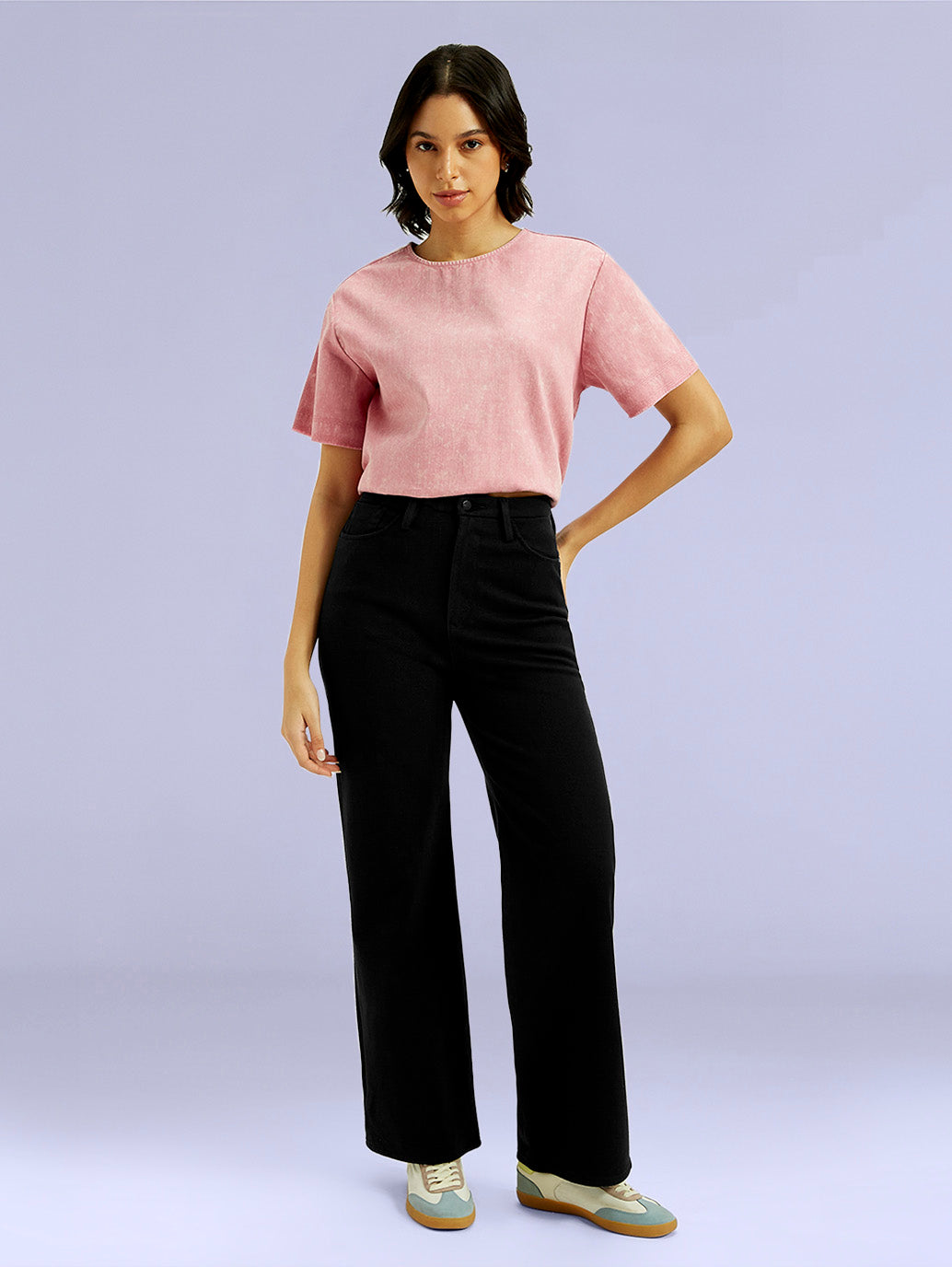 Women's Redloop Black Ribcage Bell Bottom Wide Leg Fit High Rise Jeans - 0a894af9-6401-40da-8368-414e38e85ac0 View