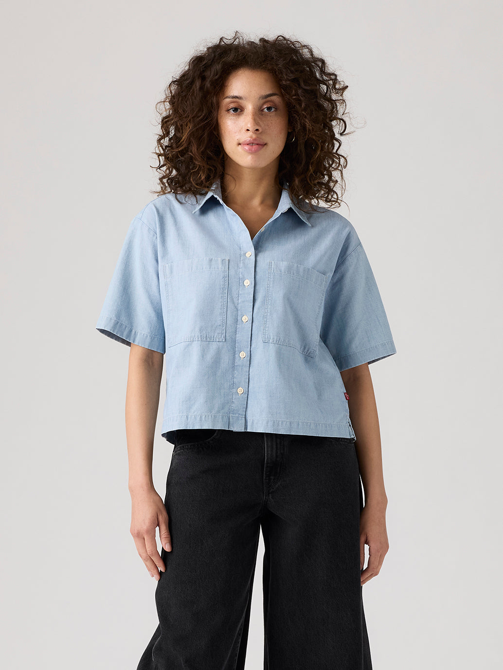 Women's Harlie Short-Sleeve Cropped Shirt - Front View