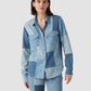Women's Patchwork Iconic Western Denim Shirt - Front View