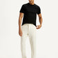 Men's White Relaxed Straight Fit Mid Rise Linen Trousers - Styleshot View