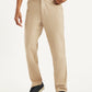 Men's Green Relaxed Straight Fit Linen Chinos - Front View