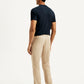 Men's Green Relaxed Straight Fit Linen Chinos - Back View