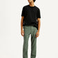 Men's Green Straight Fit Mid Rise Linen Chinos - Styleshot View