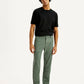 Men's Green Straight Fit Mid Rise Linen Chinos - Front View