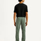 Men's Green Straight Fit Mid Rise Linen Chinos - Back View
