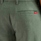 Men's Green Straight Fit Mid Rise Linen Chinos - Detail View