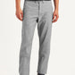 Men's Light Grey Relaxed Fit Linen Chinos - Front View