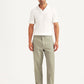 Men's Olive Relaxed Fit Linen Chinos - Front View