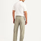 Men's Olive Relaxed Fit Linen Chinos - Back View