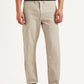 Men's Beige Relaxed Fit Linen Chinos - Front View