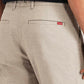 Men's Beige Relaxed Fit Linen Chinos - Detail View