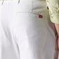 Men's White Authentic Relaxed Fit Mid Rise Linen Chinos - Detail View