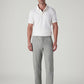 Men's Grey Authentic Relaxed Fit Mid Rise Linen Chinos - Front View