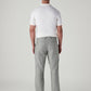 Men's Grey Authentic Relaxed Fit Mid Rise Linen Chinos - Back View