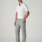 Men's Grey Authentic Relaxed Fit Mid Rise Linen Chinos - Side View