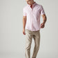 Men's Beige Authentic Relaxed Fit Mid Rise Linen Chinos - Styleshot View