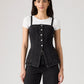 Women's Tailored Bustier Denim Top - Front View