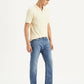 Men's 505 Blue Straight Fit Mid Rise Jeans - Side View
