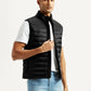 Men's Solid Black Puffer Jacket - Styleshot View