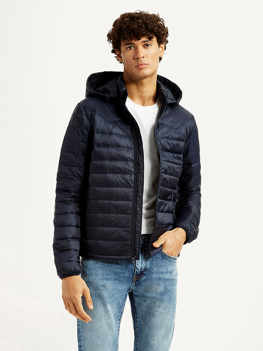 Men's Quilted Navy Puffer Jacket