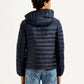 Men's Quilted Navy Puffer Jacket - Back View